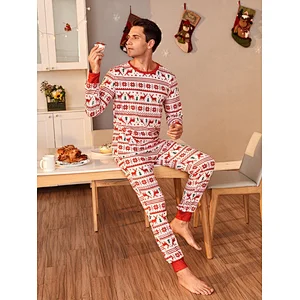 Long Sleeve Matching Family Christmas Pajamas PJs Cotton Christmas Pajamas Sets