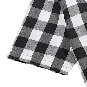 2021 Women Gingham Black And White Women's Sleepwear Pajamas Top And Drawstring Waist Shorts Lounge Wear Cotton Pijama Set