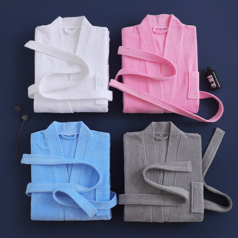 Unisex Wholesale Cotton Hotel Bath Robes Long Sleeve Couple Custom SPA Terry Bathrobes