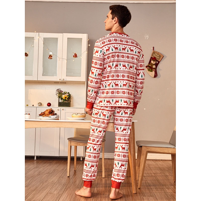 Long Sleeve Matching Family Christmas Pajamas PJs Cotton Christmas Pajamas Sets
