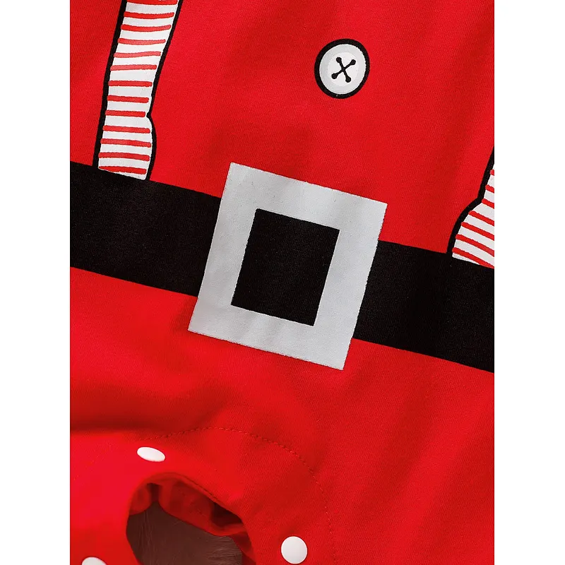 Custom Cotton Baby Print Jumpsuit & Hat Christmas Romper Baby