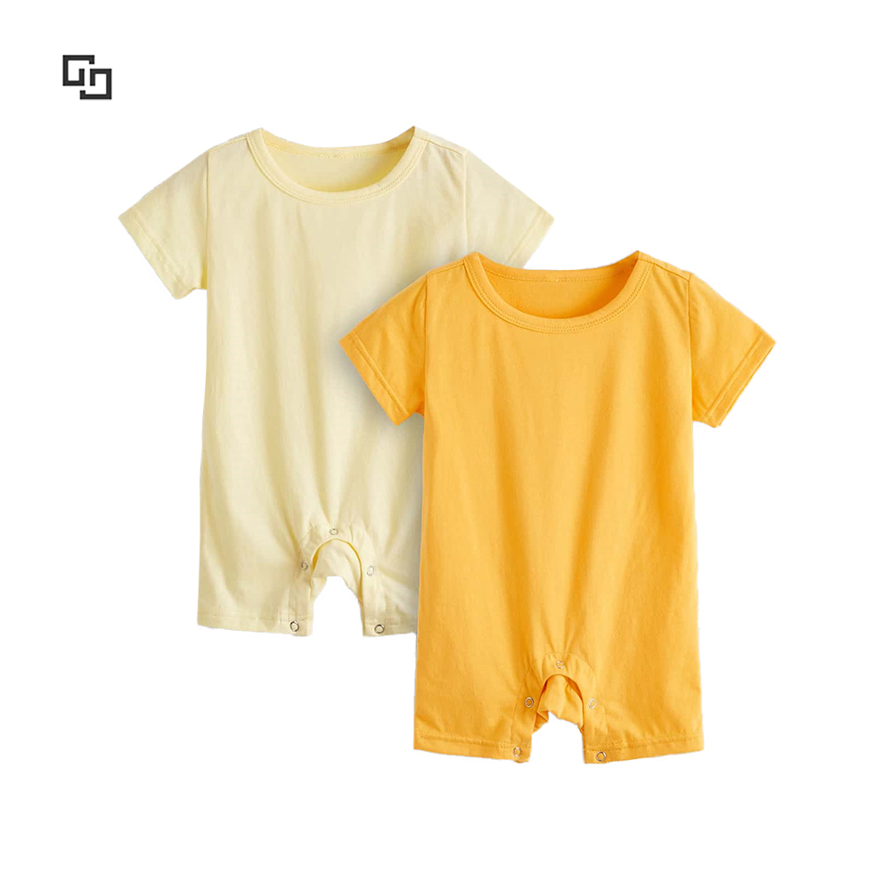 Summer Bamboo Pajamas Kids Baby Girl 2pcs Solid Tee Bamboo Fiber Baby Romper