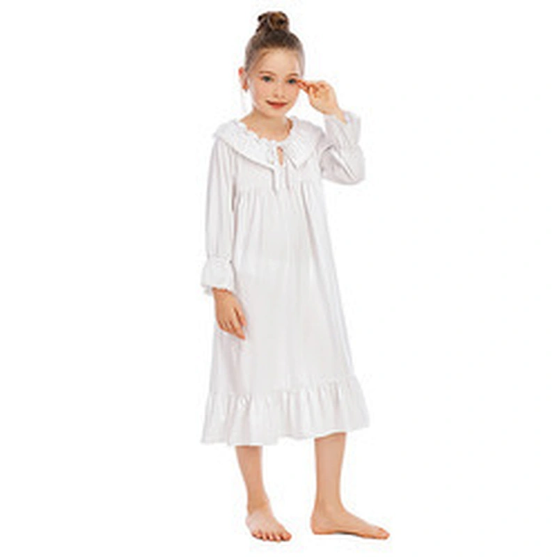 Toddler Girl Lace Sleep Wear Dress Pyjamas Children Clothing Sleepwear Custom Cotton Kids Pajama Dress