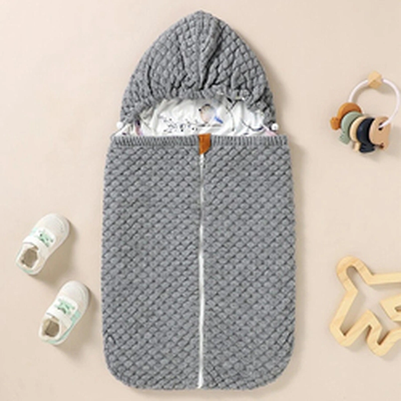 Infant Baby Girls Zip Sleeping Bag New Born Baby 100% Acrylic Letter Patched Zip Up Sleep Bag for Kids