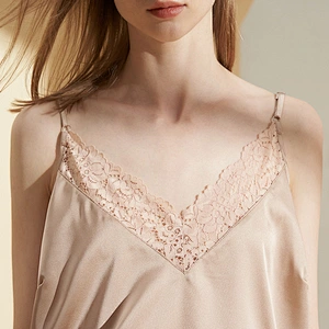 Summer Dew Back Pajamas Female Silky Lace Condole Belt Shorts Two Pieces Of Ice Silk Fille Robe De Nuit