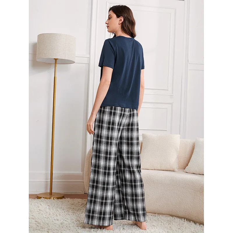 OEM ODM Popular Wholesale Ladi Sleepwear Homewear Pajamas Custom Design Cotton Loungewear Pijama Set