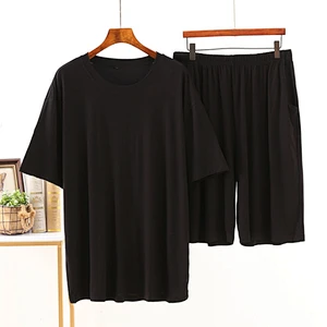 Solid Comfortable Kurta Pajamas For Men Short Summer Lounge Wear Custom Cotton Men Modal Pijama