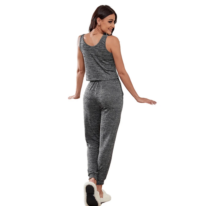 Wholesale Sleeveless Cami Pants Sleep Wear Pyjamas Sets Loungewear Pjs Cotton Women Lounge Wear Sets