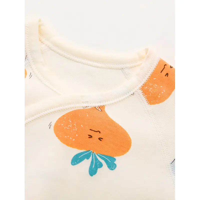 Wholesale Suitable 100% Organic Cotton New Born Baby Cartoon Clothes  Graphic Bow Front Jumpsuits Rompers