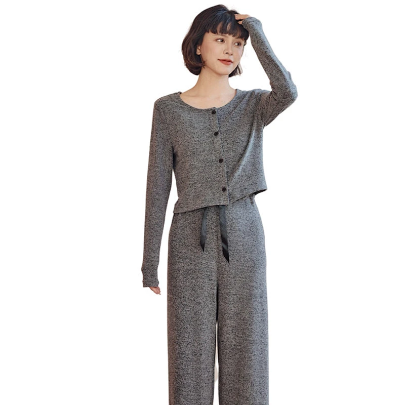 3 Pieces Top Cami Drawstring Pants Femme Pyjamas Set Designer  Winter Thick Pajamas Women