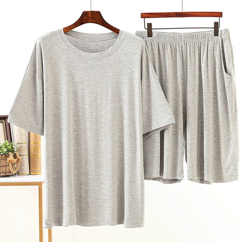 Solid Comfortable Kurta Pajamas For Men Short Summer Lounge Wear Custom Cotton Men Modal Pijama