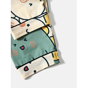 Cute Custom Girls Sleepwear Cartoon Graphic Lapel Collar Viscose from Bamboo Kids Pajamas