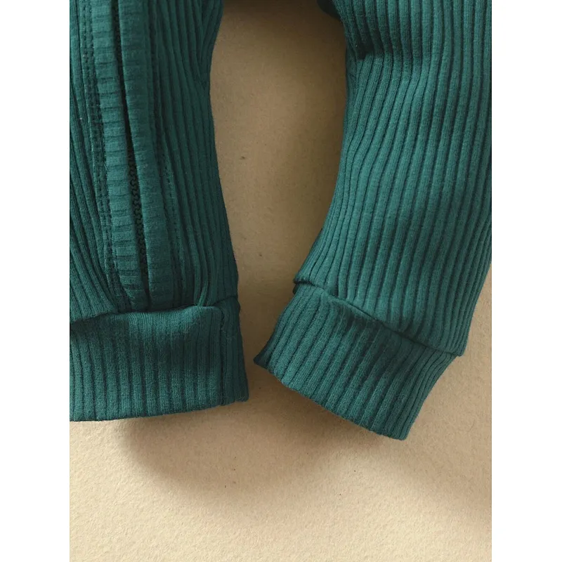 Solid Raglan Sleeve Oblique Zipper Baby Onesie Winter Newborn Baby Clothes Baby Romper