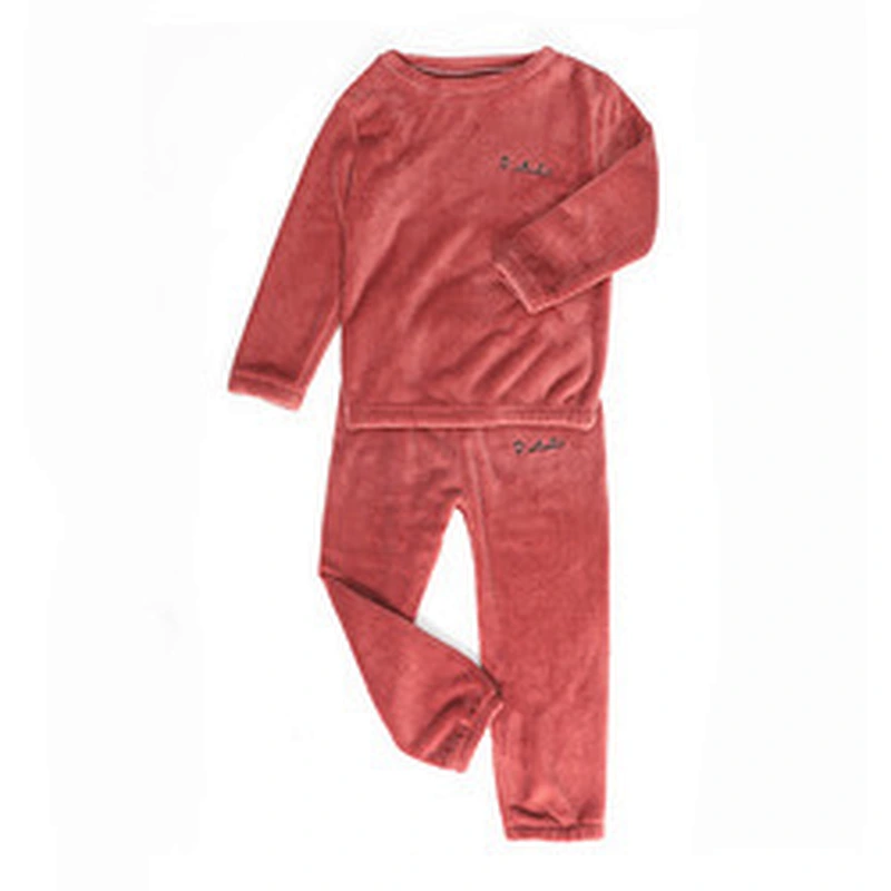 Kids Warm Trouser Suit Winter Flannel Pajamas And Home Wear Boys and Girls Sleepwear