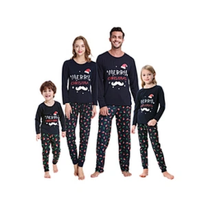 Family Matching Christmas Pajamas Set Winter Sleepwear PJS Set for Couples and Kids Family Pajamas