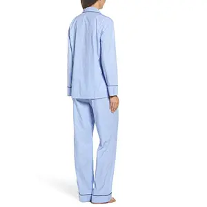Wholesale 100% Cotton Pyjamas Classic Loose-fitting Women Vintage Custom Pajamas