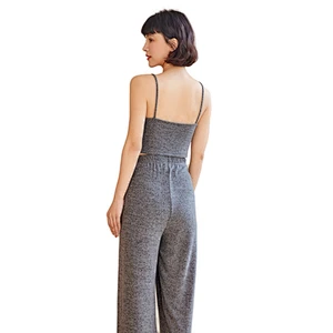 3 Pieces Top Cami Drawstring Pants Femme Pyjamas Set Designer  Winter Thick Pajamas Women