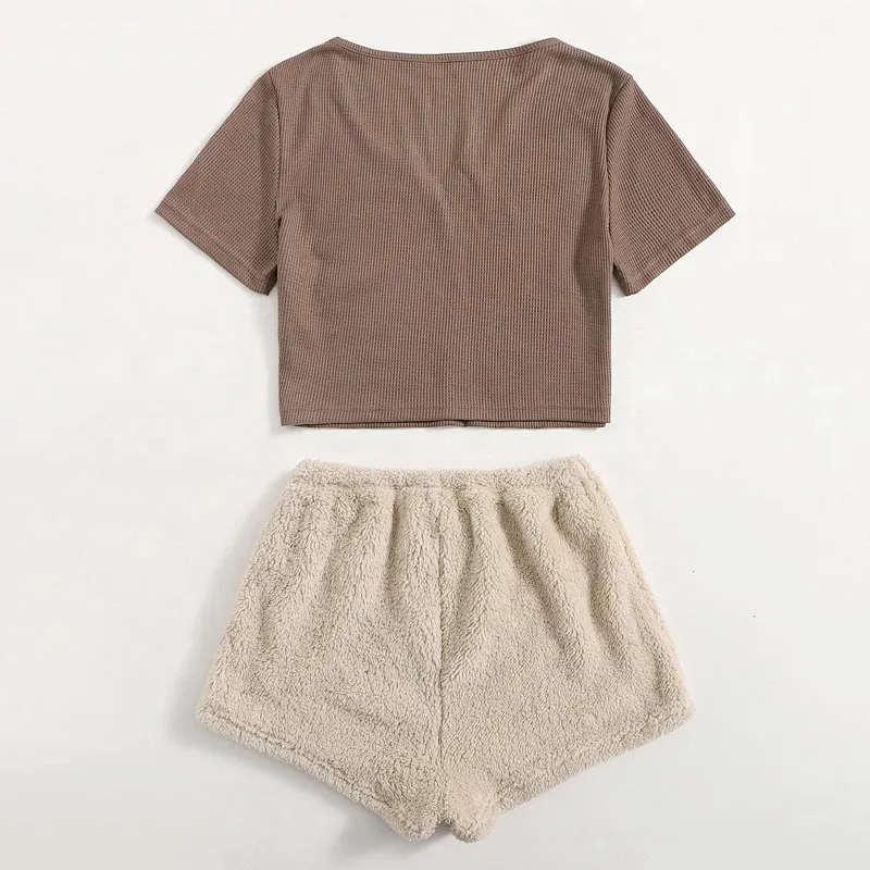 Women'S Sleepwear Women Short Set Two Piece Short Set Cotton Pajamas Pijamas Women Pajamas