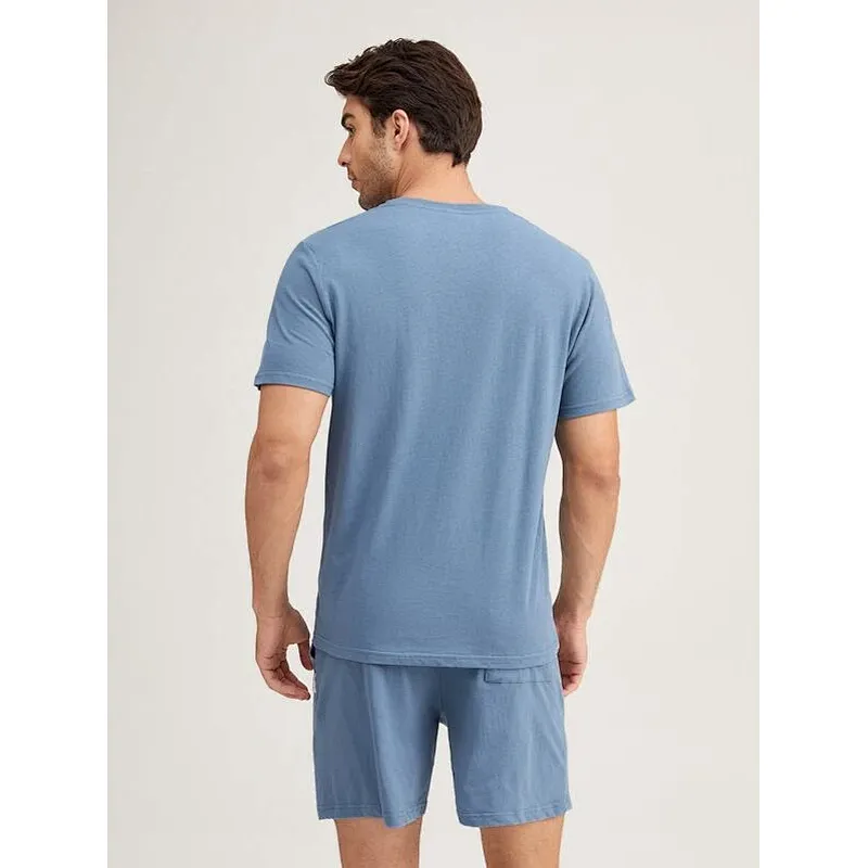 Men Solid Crew Neck Tee & Shorts Loungewear Set Men'S Loungewear Men Pajamas