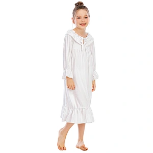 Toddler Girl Lace Sleep Wear Dress Pyjamas Children Clothing Sleepwear Custom Cotton Kids Pajama Dress