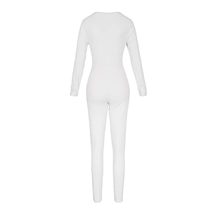Custom Cozy Knit Adult Onesie Pajamas Solid Button Front Long Sleeve Jumpsuit for Women