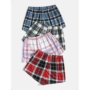 OEM Casual Plaid Women's Pajama Shorts Tartan Print Sleeping Shorts