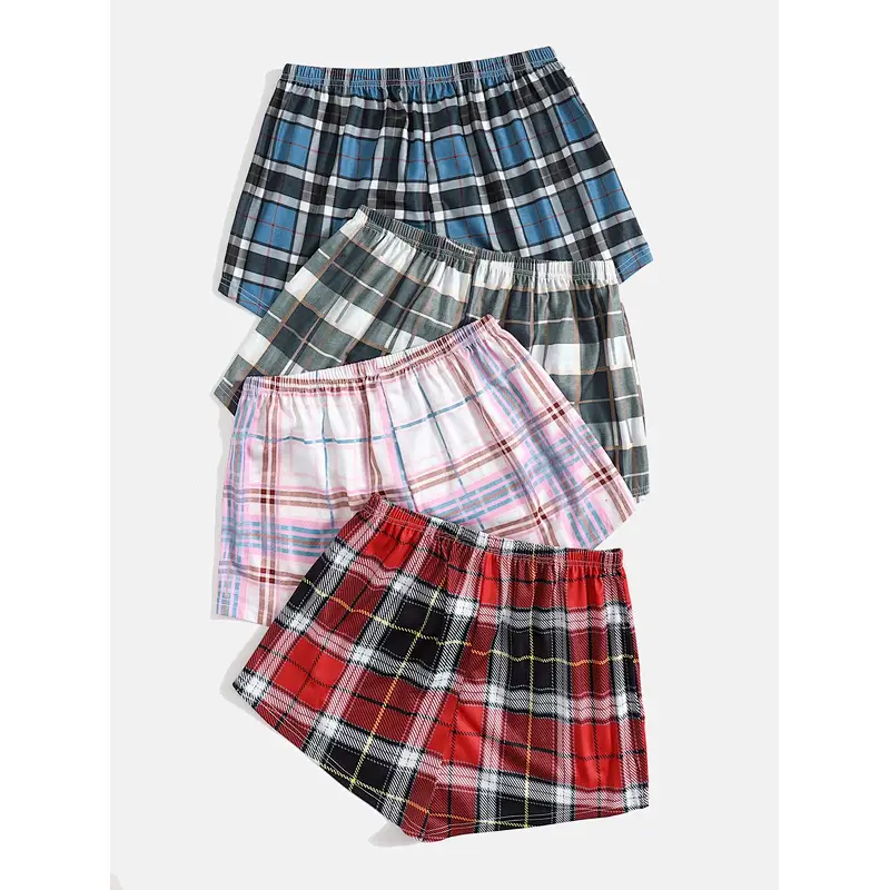 OEM Casual Plaid Women's Pajama Shorts Tartan Print Sleeping Shorts