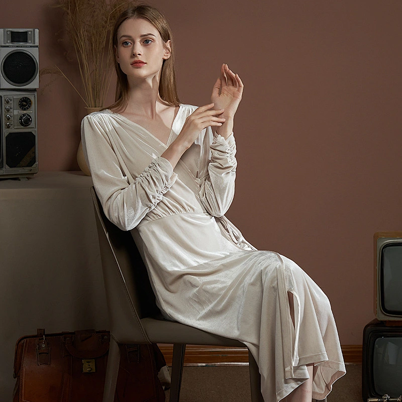 Autumn Winter Fleece Robes Solid Luxury Long Women Kimono Velvet Bathrobes for Men and Women