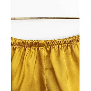 Wholesale Custom Ladies Hot Gold Silk Satin Cami Women Summer Pajama Set
