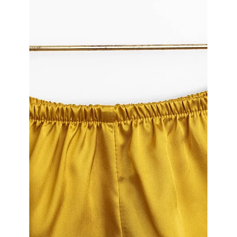 Wholesale Custom Ladies Hot Gold Silk Satin Cami Women Summer Pajama Set