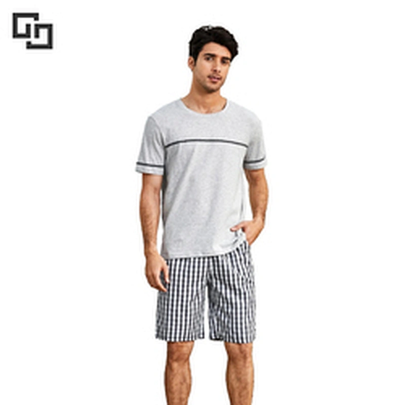 Sleepwear Tops and Bottoms Plaid PJ Sets Men's Cotton Pajama Set Men Pajamas