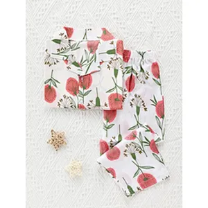 Floral Print  Pj Set Lounge Wear Set Woman Cotton Pajama