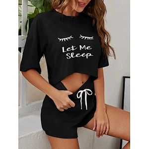 Solid Print Winter Pajama Women Cotton Pajamas Set