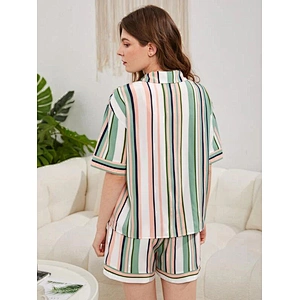Striped Organic Cotton Pj Sets Girls Nightwear Pajama 2022 Women Bamboo Pyjamas Set