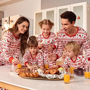 Long Sleeve Matching Family Christmas Pajamas PJs Cotton Christmas Pajamas Sets