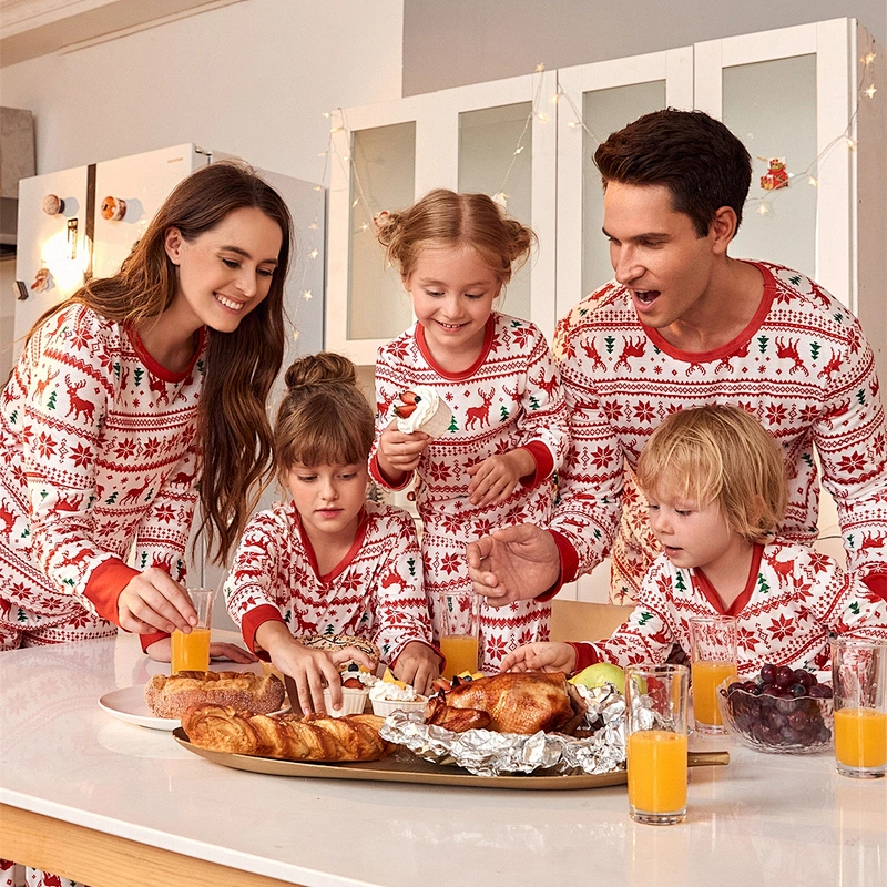 Long Sleeve Matching Family Christmas Pajamas PJs Cotton Christmas Pajamas Sets