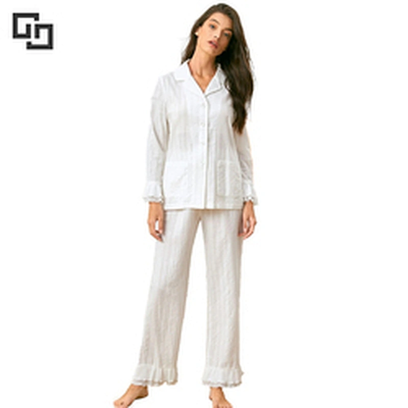 Sleepwear Set Long Sleeve Pure Cotton Pajamas Set Women