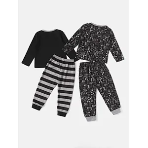 Toddler Boys Sleepwear Long Sleeve Cartoon Children PJS OEM Kids Pajama Set