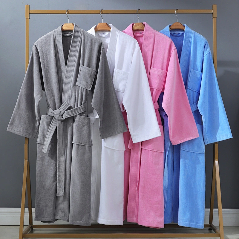 Unisex Wholesale Cotton Hotel Bath Robes Long Sleeve Couple Custom SPA Terry Bathrobes