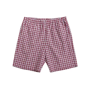 New Arrival Plaid Short Pyjama Sleepwear Bamboo Breathable Bottoms Cotton Plaid Men Short Pajamas
