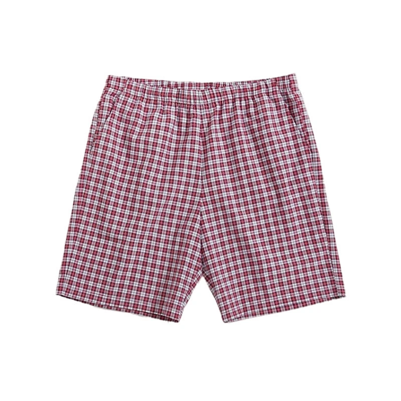 New Arrival Plaid Short Pyjama Sleepwear Bamboo Breathable Bottoms Cotton Plaid Men Short Pajamas