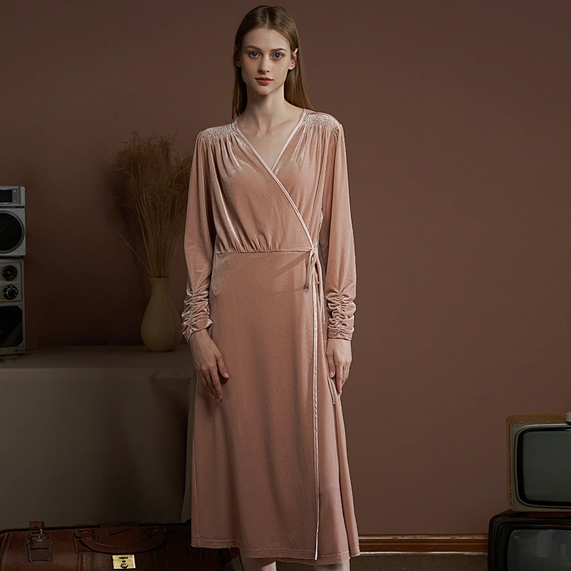 Autumn Winter Fleece Robes Solid Luxury Long Women Kimono Velvet Bathrobes for Men and Women