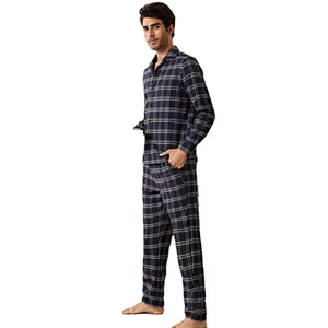 Men's New Plaid Pajamas Two-piece Plaid Pajamas