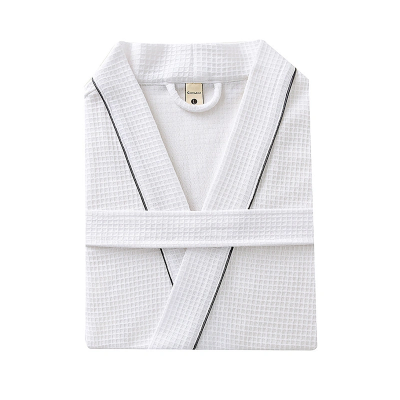 Custom Luxury Robe Men Plus Size 100% Cotton Solid Waffle Bathrobes