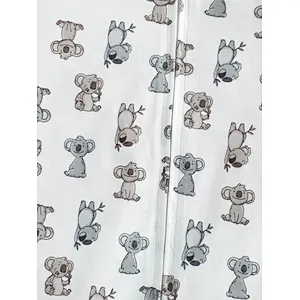 Cute Baby Clothes Set 100% Cotton Koala Print Zip Up Jumpsuit Unisex Baby Romper