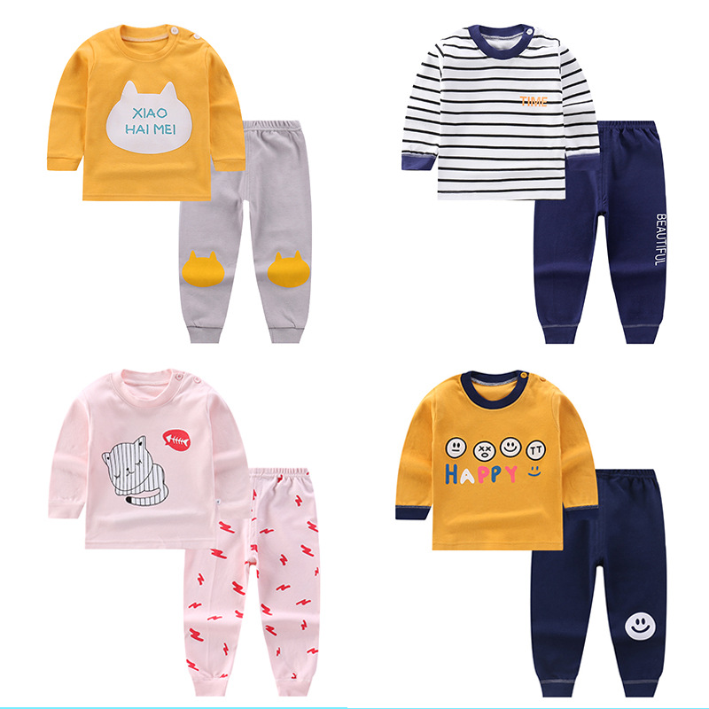 Children Boys Girls Unisex Children Clothes Pajamas Knitted Cotton Pyjamas Custom Cartoon Pjs For Kids