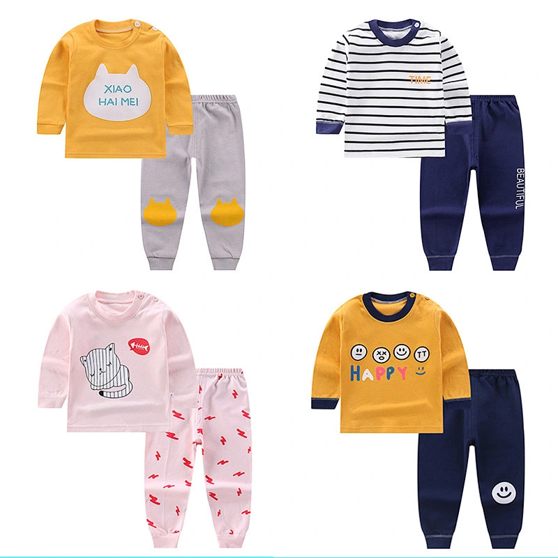 Children Boys Girls Unisex Children Clothes Pajamas Knitted Cotton Pyjamas Custom Cartoon Pjs For Kids