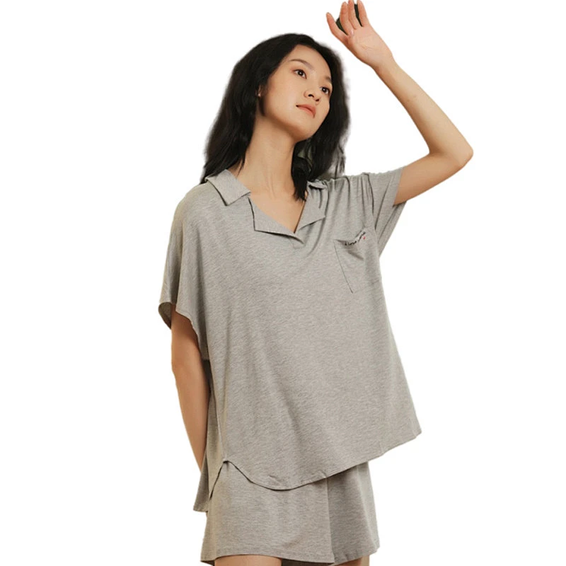 Wholesale Ladies Short Summer Solid Pijamas Knitted Kurta Pajama Bamboo Designer Pyjamas Women