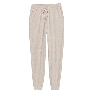 Wholesale Lady Pajama Bottom Pants High Waisted Soft Brushed Rayon Plush Knit Jogger Lounge Pants for Women