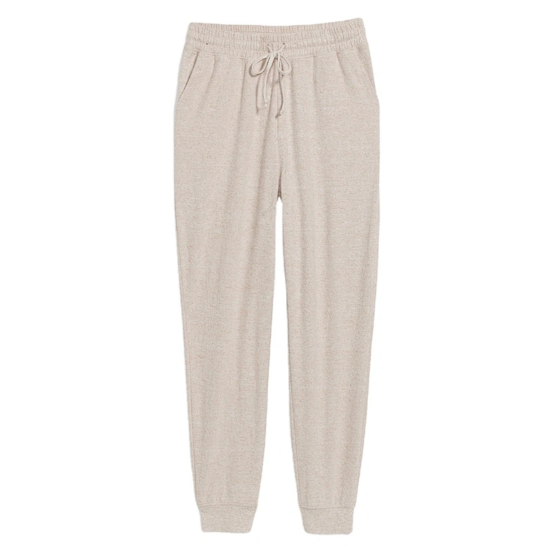 Wholesale Lady Pajama Bottom Pants High Waisted Soft Brushed Rayon Plush Knit Jogger Lounge Pants for Women